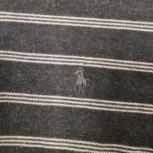 Vintage Polo Ralph Lauren Shirt Large Striped Gray Golf Preppy Casual Essential - Picture 2 of 8